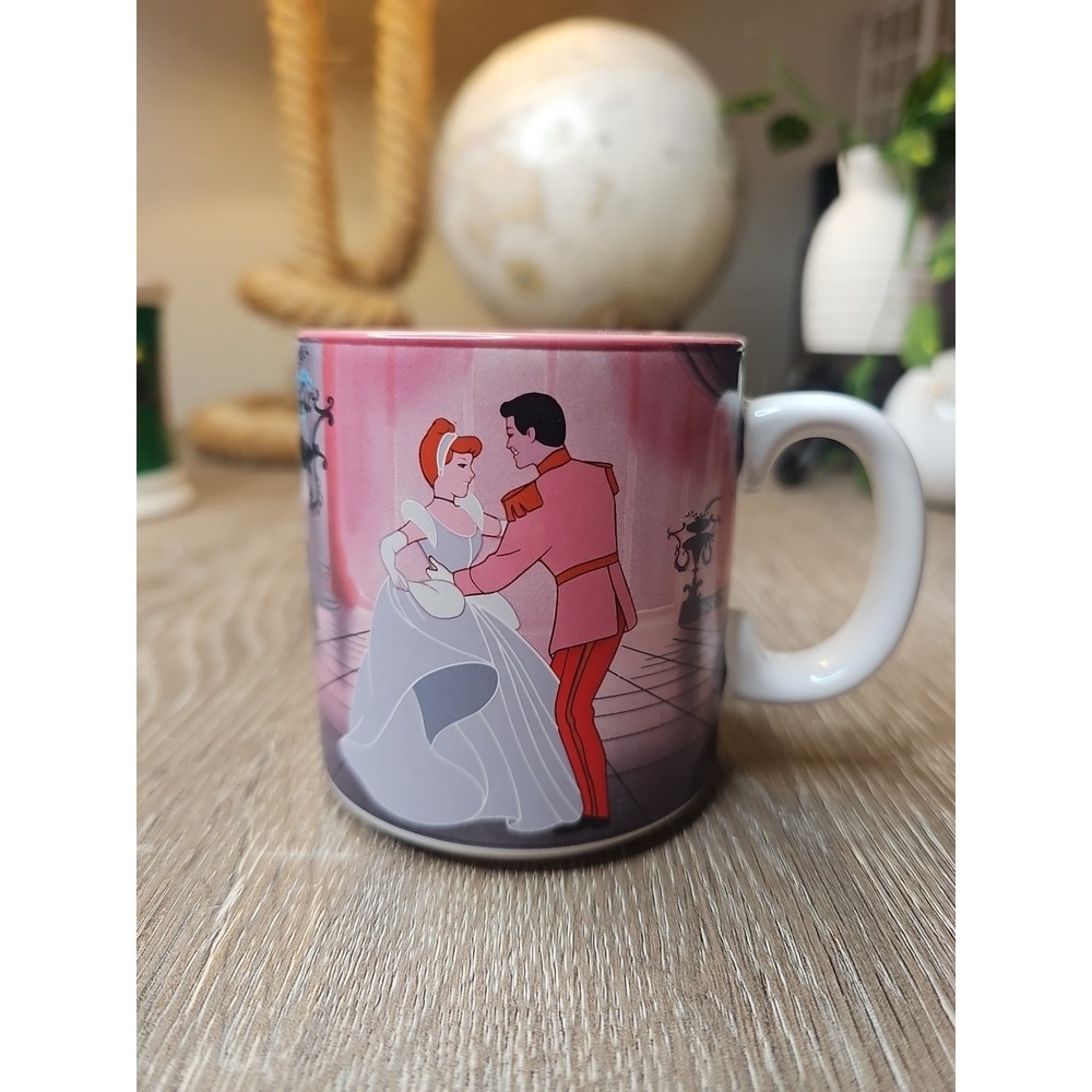 Vintage Disney Cinderella Coffee Mug Cup 12 oz - Japan - Classic Movie - Pink